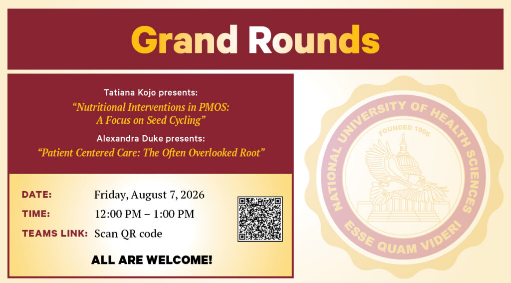 Grand Rounds NUHS Flyer Scan QR Code for more information
