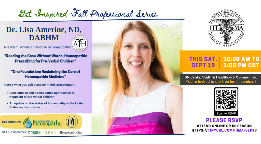 Dr. Lisa Amerine, ND, DABHM. President of the American Institute of Homeopathy to attend NUHS and deliver talk "Reading the Case Without Words: Homeopathic Prescribing for Pre-Verbal Children."