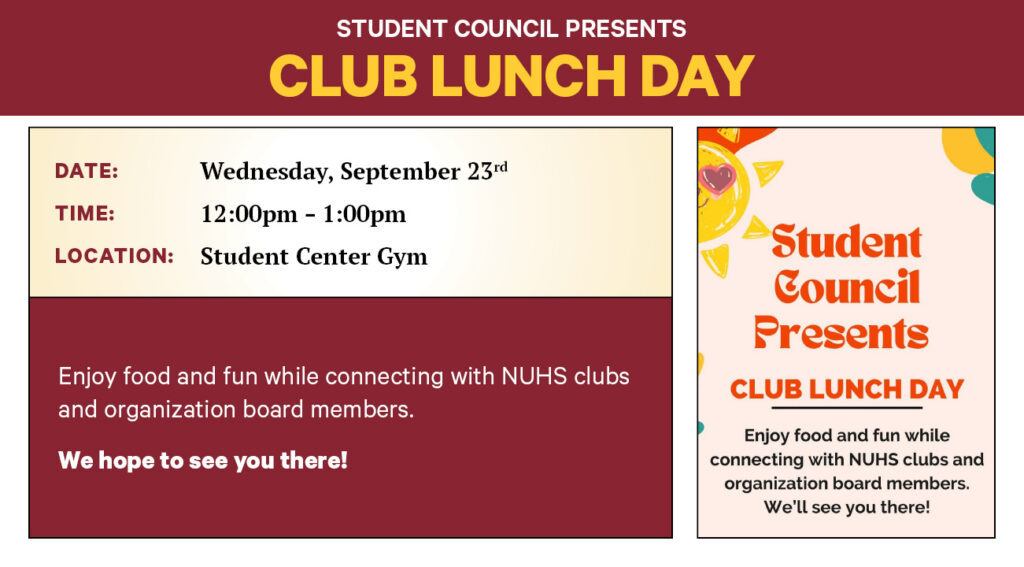 September 23, 2026 Club Lunch Day