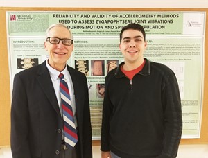 NUHS DC student Gregory Roytman with faculty member