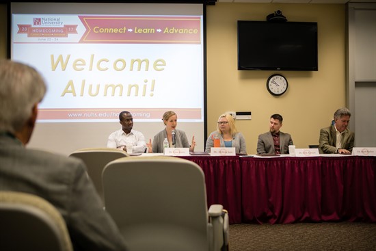 NUHS alumni answering student questions during mentoring panel
