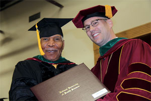 doctor lewis brown and doctor joseph stiefel august commencement ceremony