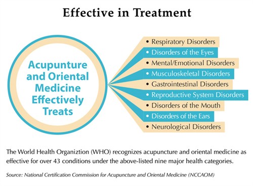 acupuncture and oriental medicine treatment infographic
