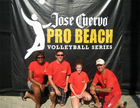 nuhs students volunteer pro beach volleyball series