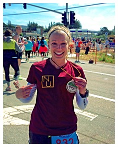 nuhs student kaley burns big sur marathon medal