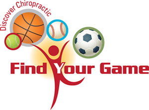 chiropractic health month find your game logo