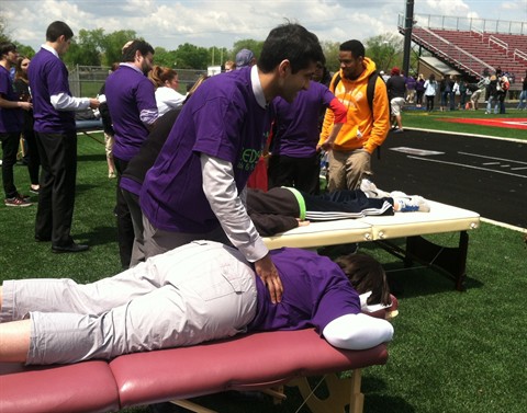 interns treating patients at NEDSRA track and field event