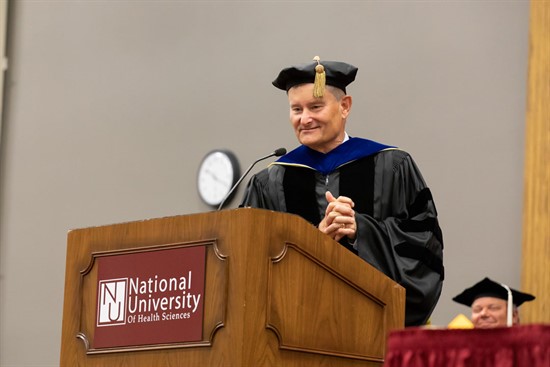 Dr. Robert Shiel speaks at NUHS commencement