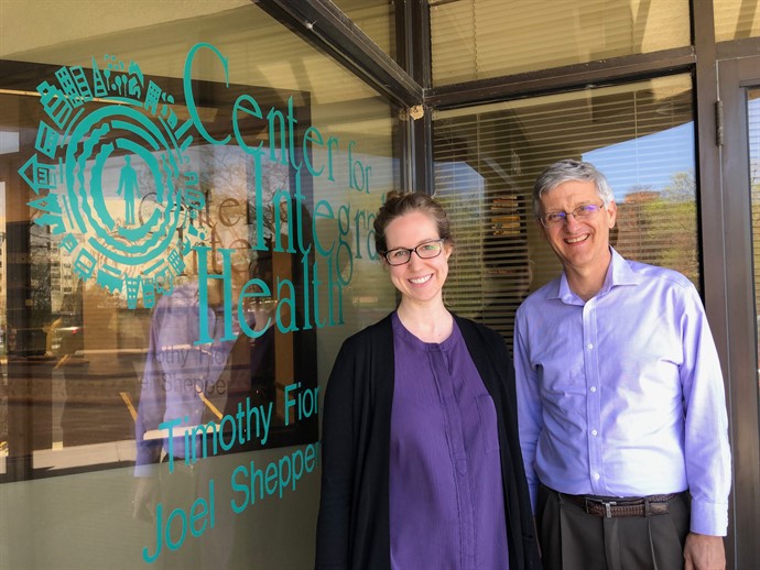 NUHS intern with staff member of Center for Integral Health