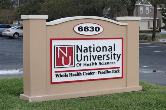 NUHS whole health center at Pinellas Park sign