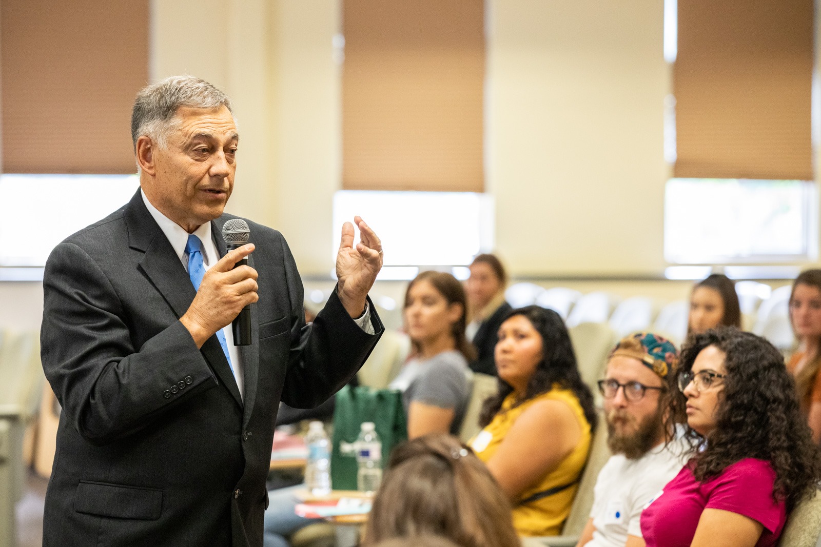 teacher lecturing chiropractic students