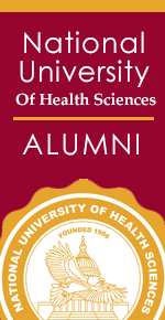 NUHS alumni badge seal red