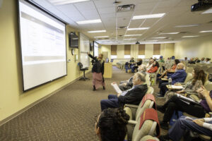 Alumni listen to homecoming presentation