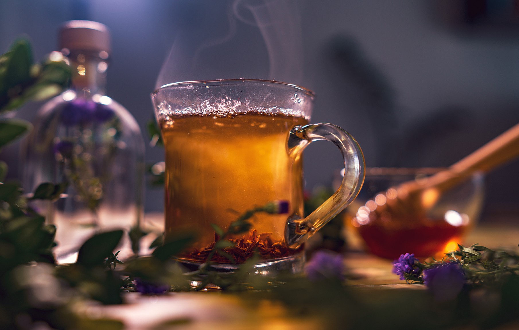 Hot cup of herbal tea