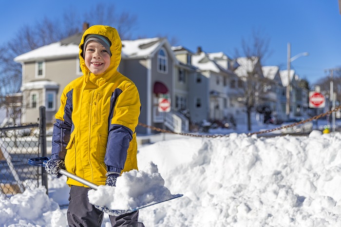 Kid Shoveling Snow