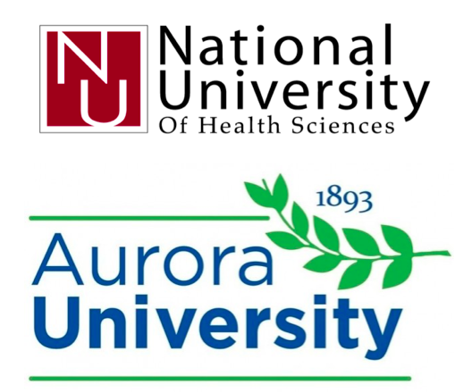 NUHS Aurora University logos