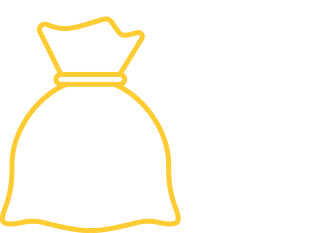 icon with money bag and calculator