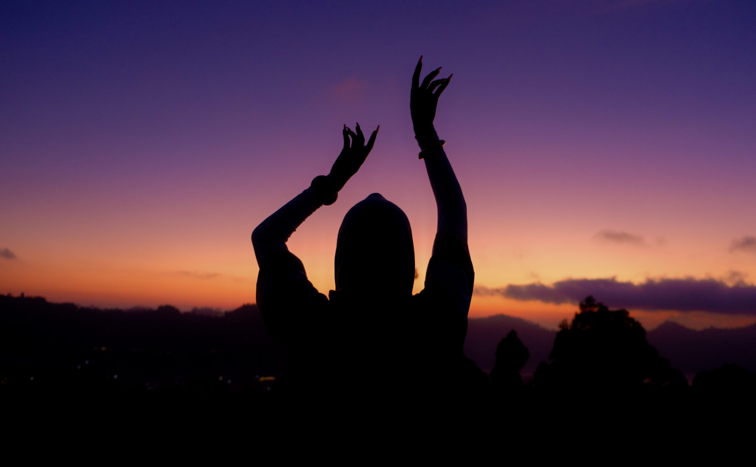 Saluting the sunset in exotic Bali