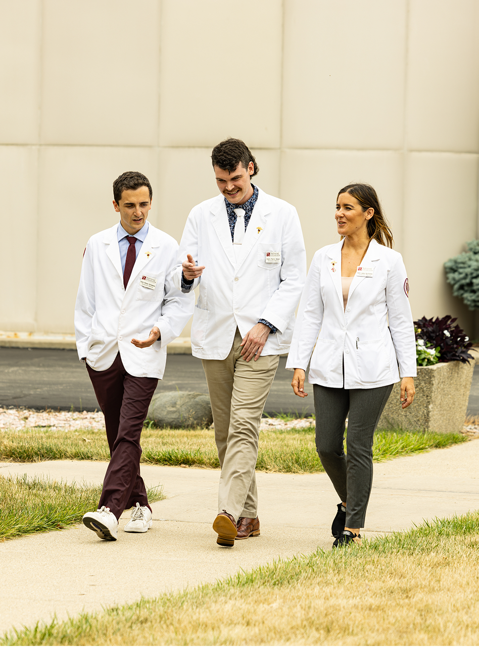 DC students walking outside of the clinic