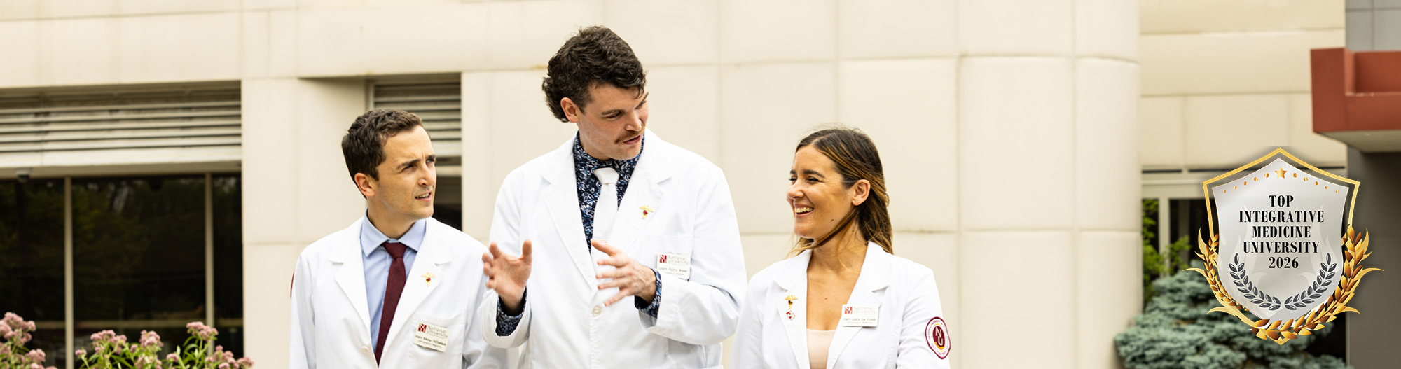 NUHS students walking out of clinic